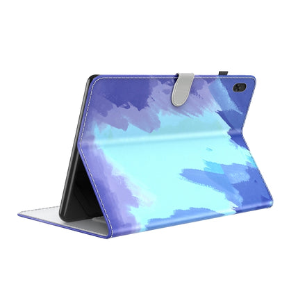 For Lenovo Tab M10 TB-X605L X605F Voltage Watercolor Pattern Skin Feel Magnetic Horizontal Flip PU Leather Case with Holder(Blue) - Lenovo by buy2fix | Online Shopping UK | buy2fix