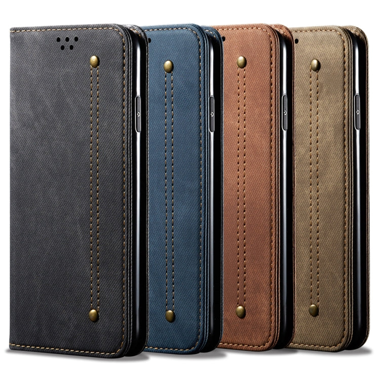 For Xiaomi Redmi 8 Denim Texture Casual Style Horizontal Flip Leather Case with Holder & Card Slots & Wallet(Khaki) - Xiaomi Cases by buy2fix | Online Shopping UK | buy2fix