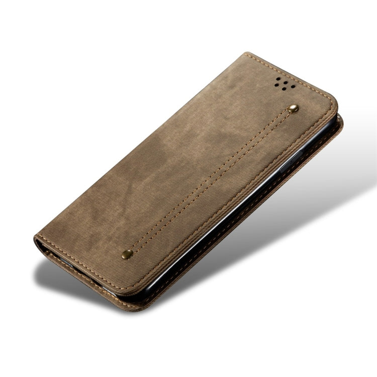 For Xiaomi Mi 9 Denim Texture Casual Style Horizontal Flip Leather Case with Holder & Card Slots & Wallet(Khaki) - Xiaomi Cases by buy2fix | Online Shopping UK | buy2fix