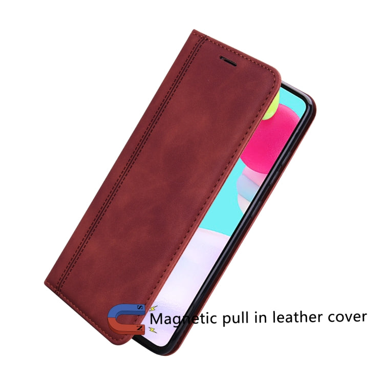 For Xiaomi Redmi 10 Frosted Business Magnetic Horizontal Flip PU Leather Case with Holder & Card Slot & Lanyard(Brown) - Xiaomi Cases by buy2fix | Online Shopping UK | buy2fix