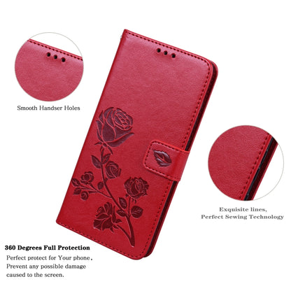 For iPhone 13 Pro Rose Embossed Horizontal Flip PU Leather Case with Holder & Card Slots & Wallet (Red) - iPhone 13 Pro Cases by buy2fix | Online Shopping UK | buy2fix