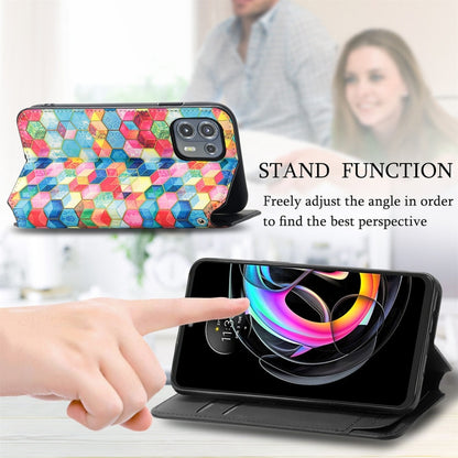 For Motorola Edge 20 Lite Colorful Magnetic Horizontal Flip PU Leather Case with Holder & Card Slot & Wallet(Magic Space) - Motorola Cases by buy2fix | Online Shopping UK | buy2fix