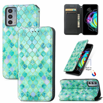 For Motorola Edge 20 Colorful Magnetic Horizontal Flip PU Leather Case with Holder & Card Slot & Wallet(Emerald) - Motorola Cases by buy2fix | Online Shopping UK | buy2fix