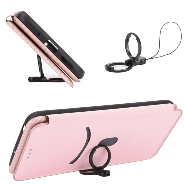 For Doogee S86 / S86 Pro Carbon Fiber Texture Horizontal Flip TPU + PC + PU Leather Case with Card Slot(Pink) - More Brand by buy2fix | Online Shopping UK | buy2fix