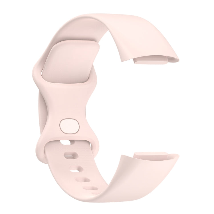 For Fitbit Charge 5 Silicone Watch Band, Size:S(Sand Pink) - Watch Bands by buy2fix | Online Shopping UK | buy2fix