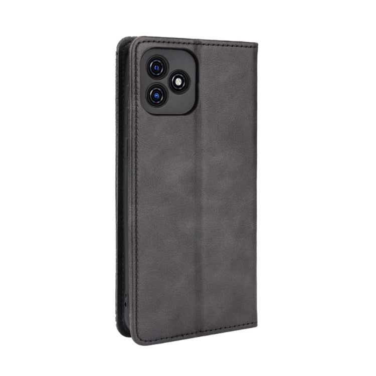 For Blackview Oscal C20 Magnetic Buckle Retro Crazy Horse Texture Horizontal Flip Leather Case with Holder & Card Slots & Photo Frame(Black) - More Brand by buy2fix | Online Shopping UK | buy2fix