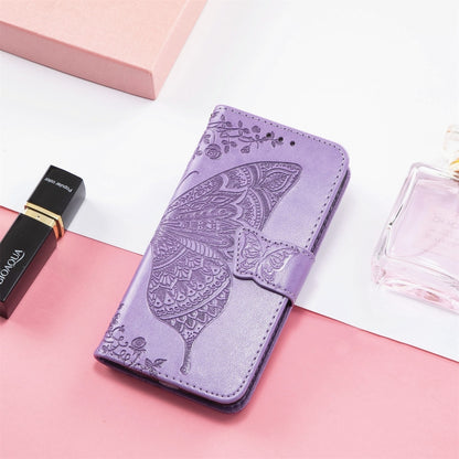 For DOOGEE N40 Pro Butterfly Love Flowers Embossed Horizontal Flip Leather Case with Holder & Card Slots & Wallet & Lanyard(Light Purple) - More Brand by buy2fix | Online Shopping UK | buy2fix