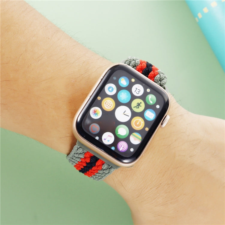 Adjustable Striped Woven Nylon Strap Watch Band For Apple Watch Ultra 49mm&Watch Ultra 2 49mm / Series 9&8&7 45mm / SE 3&SE 2&6&SE&5&4 44mm / 3&2&1 42mm(Colorful) - Watch Bands by buy2fix | Online Shopping UK | buy2fix