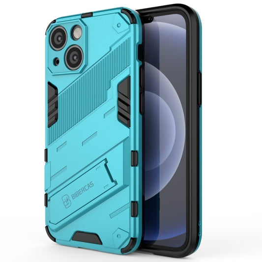 For iPhone 13 Punk Armor 2 in 1 PC + TPU Phone Case with Invisible Holder(Blue) - iPhone 13 Cases by buy2fix | Online Shopping UK | buy2fix