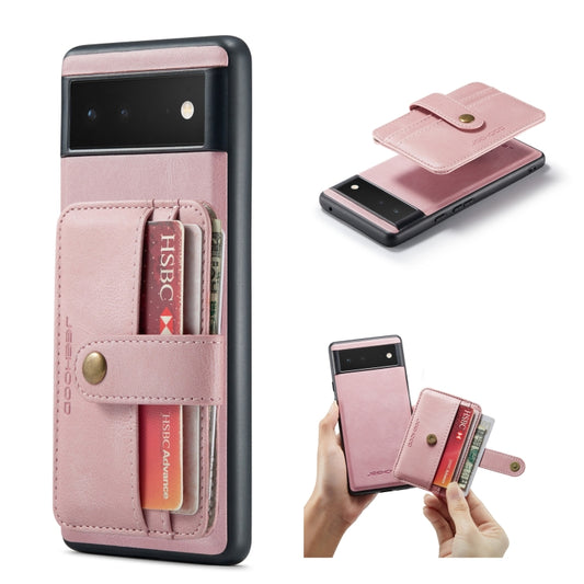 For Google Pixel 6 JEEHOOD RFID Blocking Anti-Theft Wallet Phone Case(Pink) - Google Cases by JEEHOOD | Online Shopping UK | buy2fix