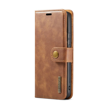 For Samsung Galaxy S22+ 5G DG.MING Crazy Horse Texture Detachable Magnetic Leather Phone Case(Brown) - Galaxy S22+ 5G Cases by DG.MING | Online Shopping UK | buy2fix