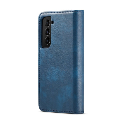 For Samsung Galaxy S22+ 5G DG.MING Crazy Horse Texture Detachable Magnetic Leather Phone Case(Blue) - Galaxy S22+ 5G Cases by DG.MING | Online Shopping UK | buy2fix