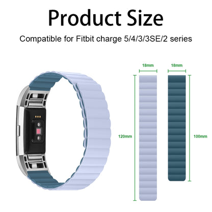For Fitbit Charge 3 / 4 Silicone Magnetic Watch Band(Peacock Blue) - Watch Bands by buy2fix | Online Shopping UK | buy2fix
