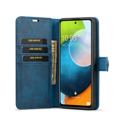 For Samsung Galaxy A53 5G DG.MING Crazy Horse Texture Detachable Magnetic Leather Phone Case(Blue) - Galaxy Phone Cases by DG.MING | Online Shopping UK | buy2fix