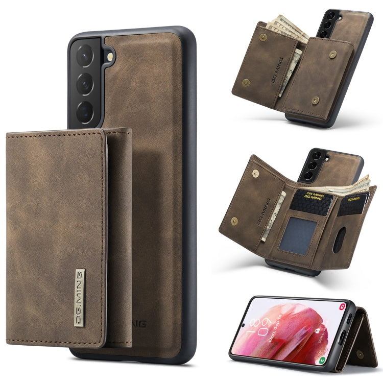 For SaFor Samsung Galaxy S22+ 5G DG.MING M1 Series 3-Fold Multi Card Wallet Phone Case(Coffee) - Galaxy S22+ 5G Cases by DG.MING | Online Shopping UK | buy2fix