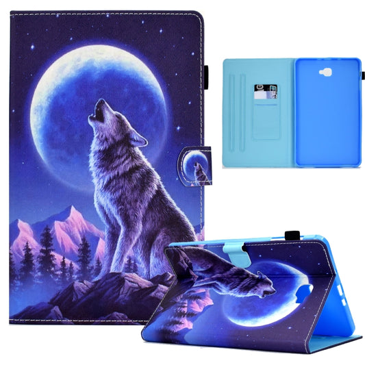 For Samsung Galaxy Tab A 10.1 2016 T580 Sewing Pen Slot Leather Tablet Case(Night Wolf) - Tab A 10.1 by buy2fix | Online Shopping UK | buy2fix