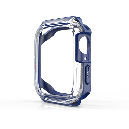 Transparent Two-color Armor Case For Apple Watch Series 9 / 8 / 7 45mm(Blue) - Watch Cases by buy2fix | Online Shopping UK | buy2fix