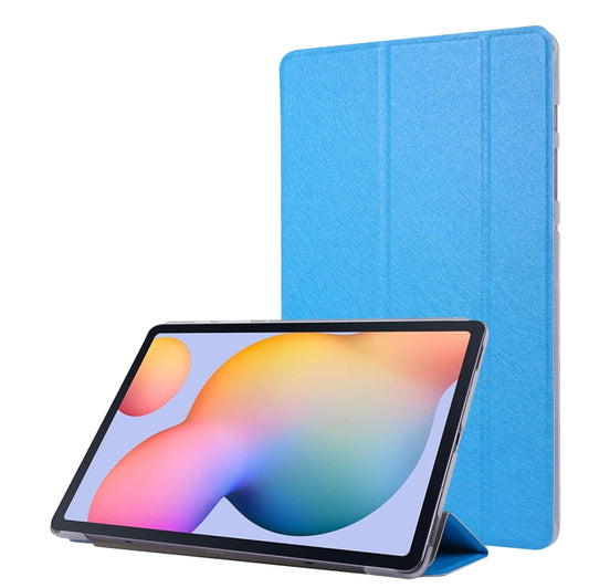 For Samsung Galaxy Tab S8 / Tab S7 Silk Texture Flip Leather Tablet Case(Sky Blue) - Galaxy Tab S8 Cases by buy2fix | Online Shopping UK | buy2fix