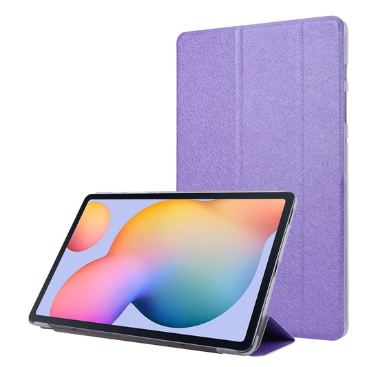 For Samsung Galaxy Tab S8 / Tab S7 Silk Texture Flip Leather Tablet Case(Light Purple) - Galaxy Tab S8 Cases by buy2fix | Online Shopping UK | buy2fix