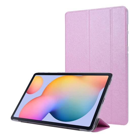 For Samsung Galaxy Tab S8+ / Tab S7+ Silk Texture Flip Leather Tablet Case(Pink) - Galaxy Tab S8 Cases by buy2fix | Online Shopping UK | buy2fix