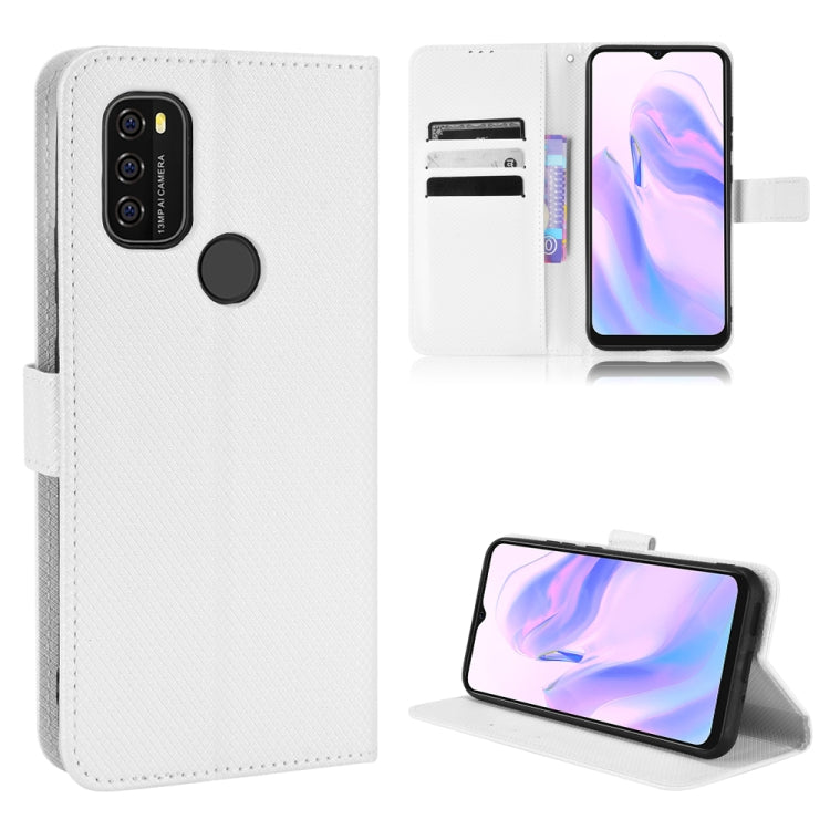 For Blackview A70 2021 Diamond Texture Leather Phone Case(White) - More Brand by buy2fix | Online Shopping UK | buy2fix