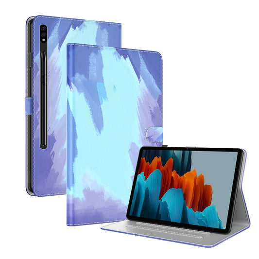 For Samsung Galaxy Tab S8 / Tab S7 Watercolor Pattern Flip Leather Tablet Case(Winter Snow) - Galaxy Tab S8 Cases by buy2fix | Online Shopping UK | buy2fix