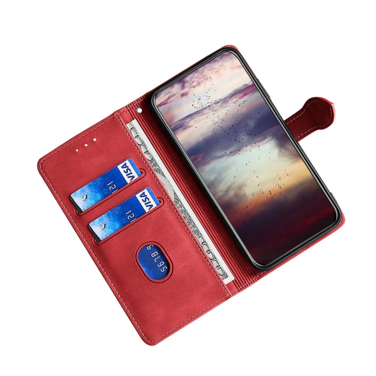 For Ulefone Note 10 Skin Feel Straw Hat Magnetic Buckle Leather Phone Case(Red) - Ulefone Cases by buy2fix | Online Shopping UK | buy2fix