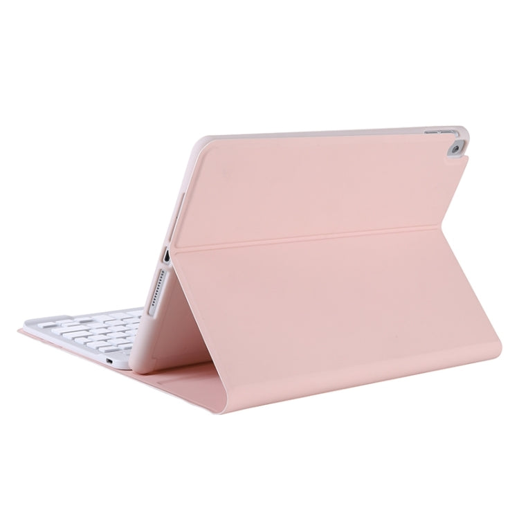 T098B Candy Color Skin Feel Texture Bluetooth Keyboard Leather Case with Pen Holder For iPad Air 4 10.9 2020 / Air 5 10.9 2022 (Pink) - For iPad Air by buy2fix | Online Shopping UK | buy2fix