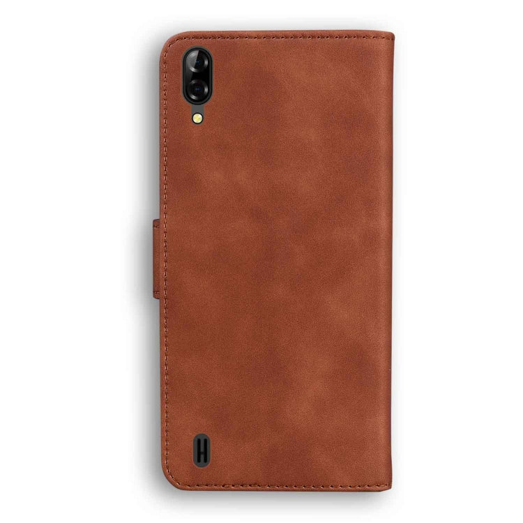 For Blackview A60 Skin Feel Pure Color Flip Leather Phone Case(Brown) - More Brand by buy2fix | Online Shopping UK | buy2fix