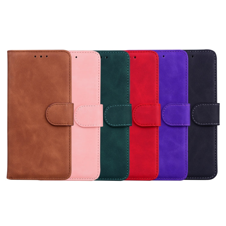 For Blackview A60 Skin Feel Pure Color Flip Leather Phone Case(Brown) - More Brand by buy2fix | Online Shopping UK | buy2fix