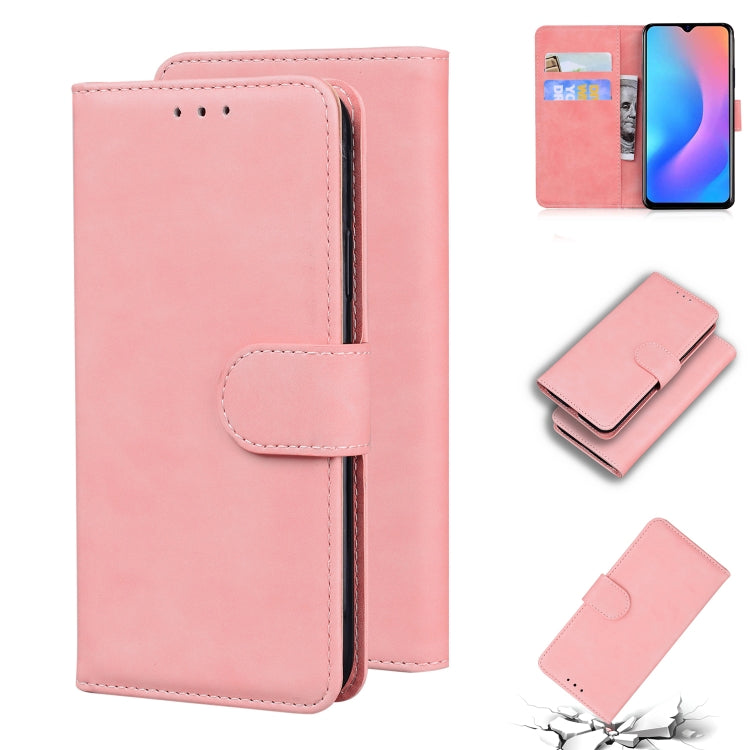 For Blackview A60 Pro Skin Feel Pure Color Flip Leather Phone Case(Pink) - More Brand by buy2fix | Online Shopping UK | buy2fix