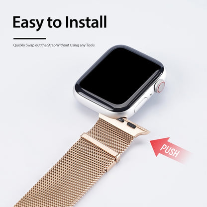 DUX DUCIS Milanese Watchband For Apple Watch Series 9&8&7 45mm / SE 3&SE 2&6&SE&5&4 44mm / 3&2&1 42mm(Gold) - Watch Bands by DUX DUCIS | Online Shopping UK | buy2fix