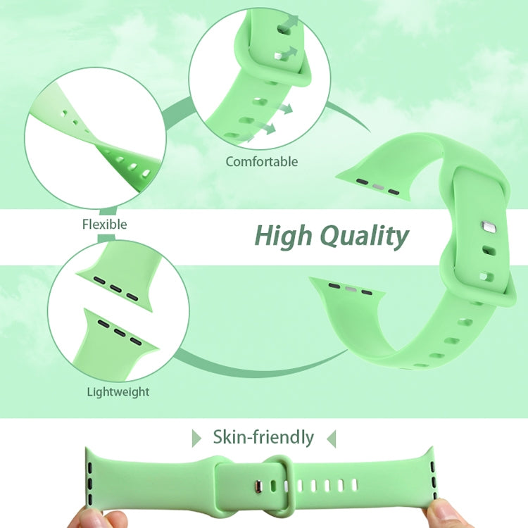 Butterfly Buckle Silicone Watch Band, Size: S For Apple Watch Ultra 49mm&Watch Ultra 2 49mm / Series 9&8&7 45mm / SE 3&SE 2&6&SE&5&4 44mm / 3&2&1 42mm(Cloud Grey) - Watch Bands by buy2fix | Online Shopping UK | buy2fix