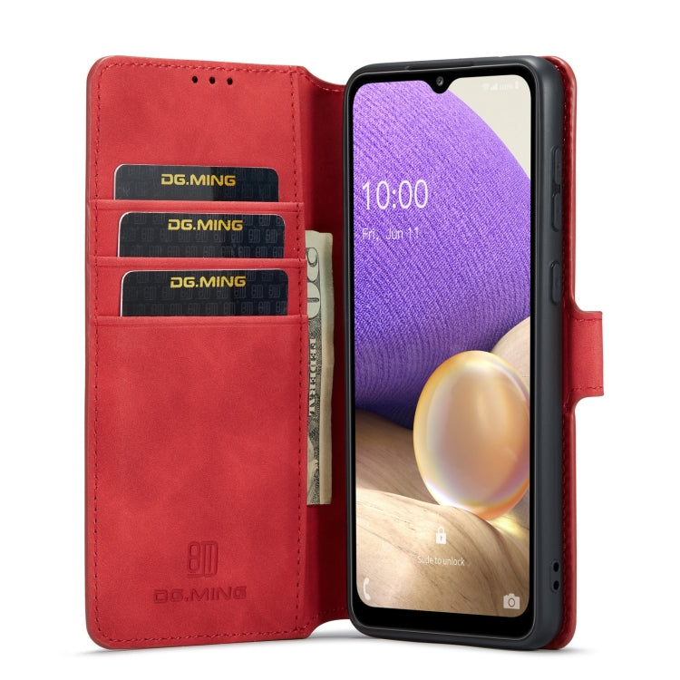 For Samsung Galaxy A33 5G DG.MING Retro Oil Edge Flip Leather Phone Case(Red) - Galaxy Phone Cases by DG.MING | Online Shopping UK | buy2fix