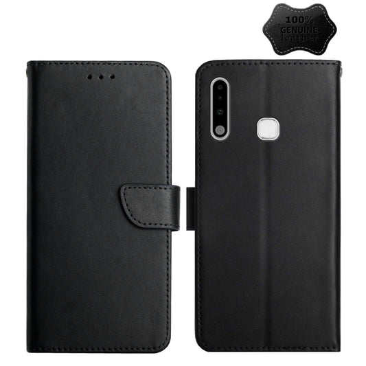 For Samsung Galaxy A70e Genuine Leather Fingerprint-proof Horizontal Flip Phone Case(Black) - Galaxy Phone Cases by buy2fix | Online Shopping UK | buy2fix