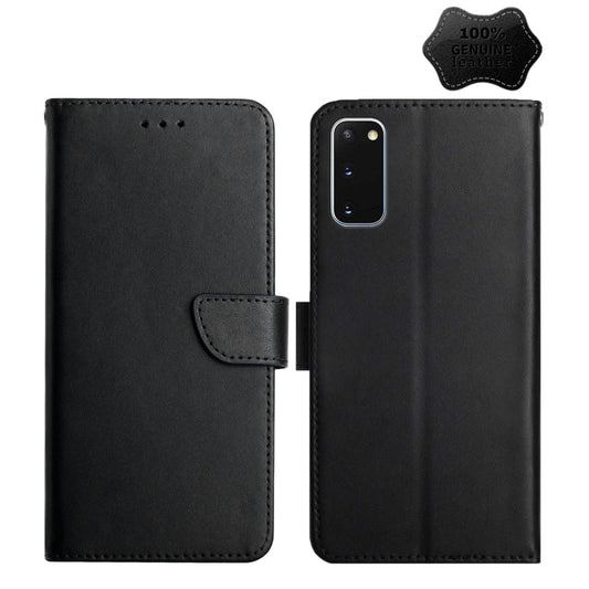 For Samsung Galaxy S20 Genuine Leather Fingerprint-proof Horizontal Flip Phone Case(Black) - Galaxy Phone Cases by buy2fix | Online Shopping UK | buy2fix