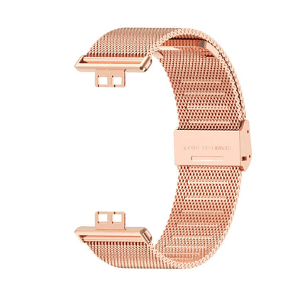 For Huawei Watch Fit Mijobs Milan Buckle Stainless Steel Watch Band(Rose Gold) - Watch Bands by MIJOBS | Online Shopping UK | buy2fix