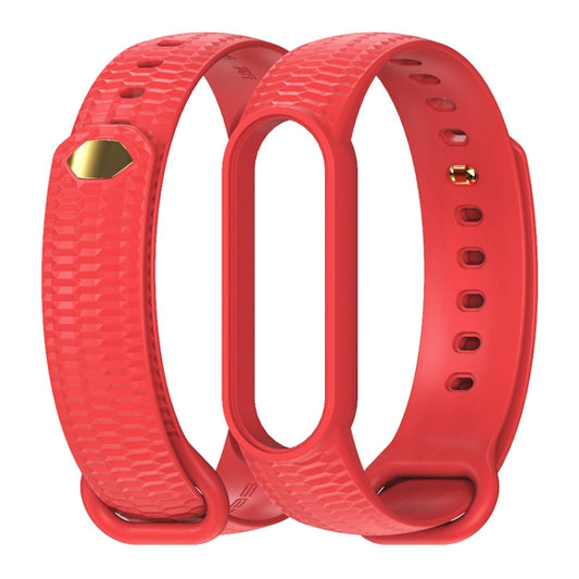 For Xiaomi Mi Band 5/6/7 Mijobs Solid Color Honeycomb Silicone Watch Band(Red) - Watch Bands by MIJOBS | Online Shopping UK | buy2fix