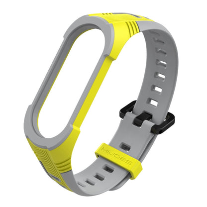 For Xiaomi Mi Band 5 / 6 / 7 Mijobs Two-color Silicone Watch Band(Yellow+Grey) - Watch Bands by MIJOBS | Online Shopping UK | buy2fix