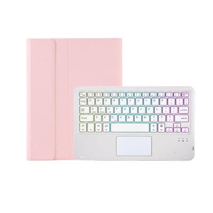 T07B-AS Skin Feel Pen Slot Touch Pad Backlight Bluetooth Keyboard Leather Tablet Case For iPad 9.7 2018&2017 / Pro 9.7 / Air 2(Pink) - For iPad Pro by buy2fix | Online Shopping UK | buy2fix