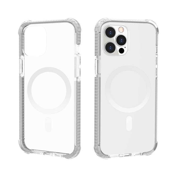 For iPhone 12 / 12 Pro Magsafe Magnetic Acrylic Shockproof Phone Case(White) - iPhone 12 / 12 Pro Cases by buy2fix | Online Shopping UK | buy2fix