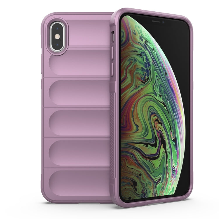 For iPhone X / XS Magic Shield TPU + Flannel Phone Case(Purple) - More iPhone Cases by buy2fix | Online Shopping UK | buy2fix