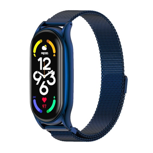 For Xiaomi Mi Band 7 / 7 NFC MIJOBS Milan Magnetic Plus Stainless Steel Watch Band(Blue) - Watch Bands by MIJOBS | Online Shopping UK | buy2fix