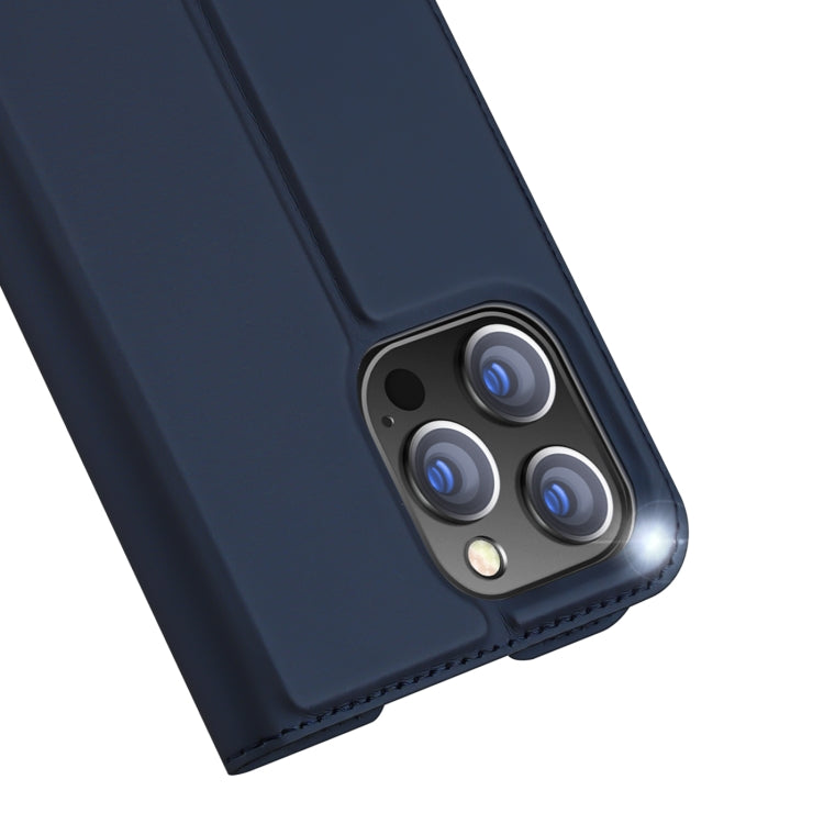 For iPhone 14 Pro DUX DUCIS Skin Pro Series Shockproof Horizontal Flip Leather Phone Case(Dark Blue) - iPhone 14 Pro Cases by DUX DUCIS | Online Shopping UK | buy2fix