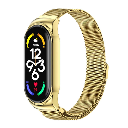 For Xiaomi Mi Band 7 / 7 NFC MIJOBS CS Milan Magnetic Stainless Steel Watch Band(Gold) - Watch Bands by MIJOBS | Online Shopping UK | buy2fix