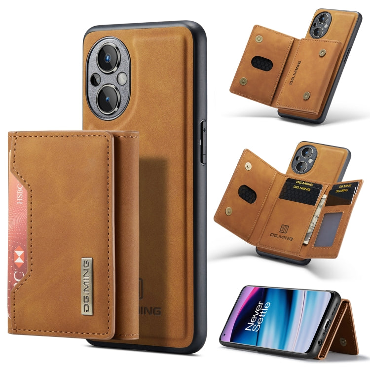 For OnePlus Nord N20 5G DG.MING M2 Series 3-Fold Multi Card Bag Phone Case(Brown) - OnePlus Cases by DG.MING | Online Shopping UK | buy2fix