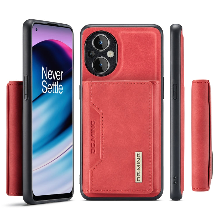 For OnePlus Nord N20 5G DG.MING M2 Series 3-Fold Multi Card Bag Phone Case(Red) - OnePlus Cases by DG.MING | Online Shopping UK | buy2fix