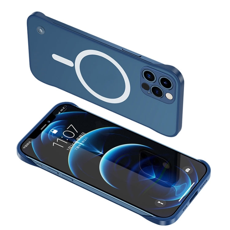 For iPhone 14 Pro Frosted Soft Four-corner Shockproof MagSafe Phone Case(Blue) - iPhone 14 Pro Cases by buy2fix | Online Shopping UK | buy2fix