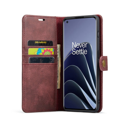 For OnePlus 10 Pro DG.MING Crazy Horse Texture Detachable Magnetic Leather Phone Case(Red) - OnePlus Cases by DG.MING | Online Shopping UK | buy2fix