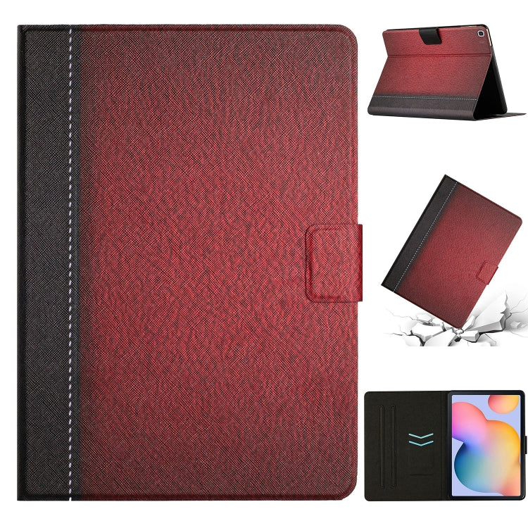 For Samsung Galaxy Tab A7 10.4 2020 T500 Stitching Solid Color Smart Leather Tablet Case(Red) - Other Galaxy Tab PC by buy2fix | Online Shopping UK | buy2fix